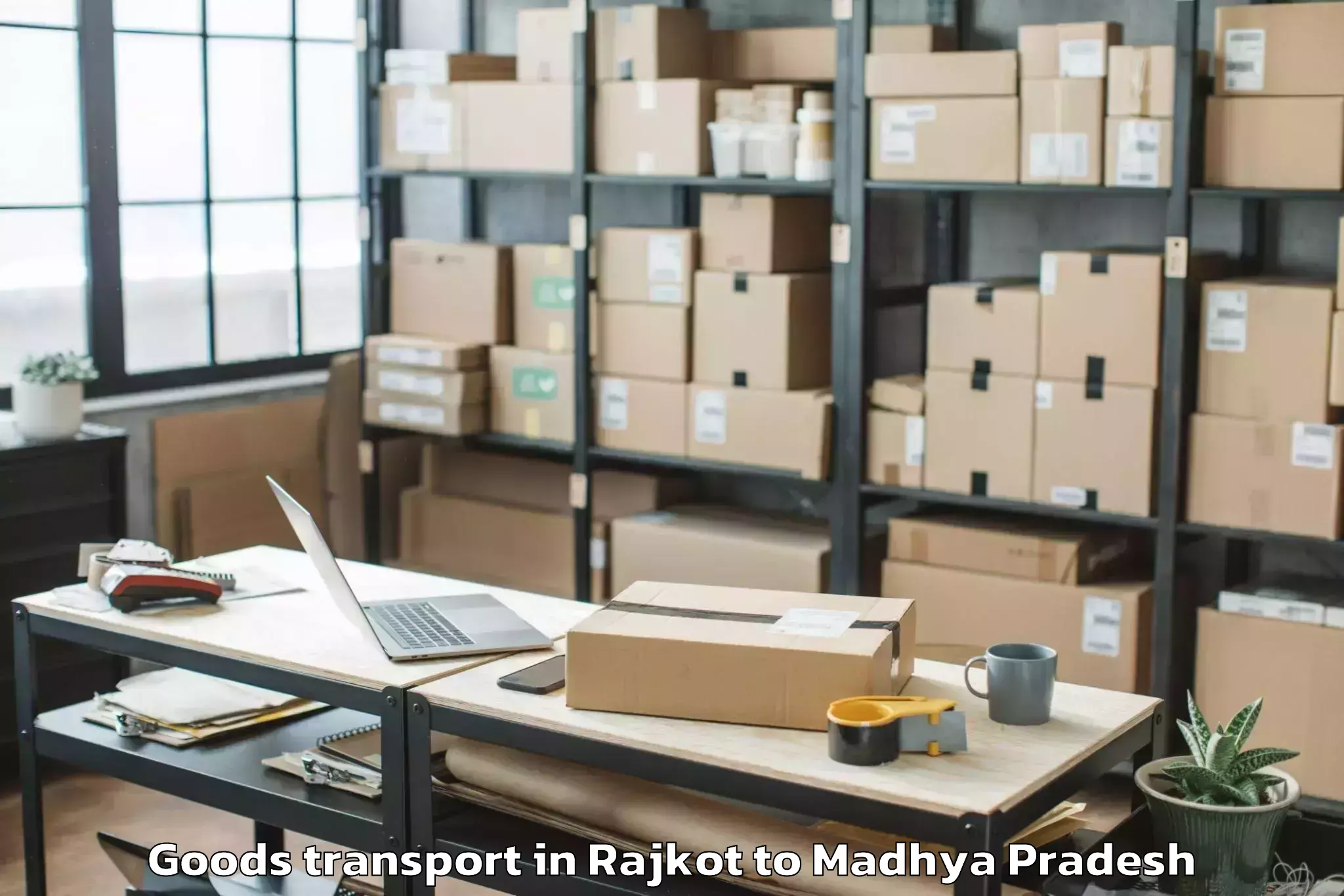 Top Rajkot to Dhimarkheda Goods Transport Available